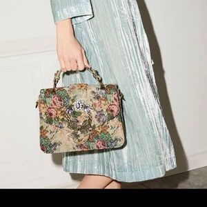 Aldo Vintage Floral Purse With Jewelled Brooch Closure